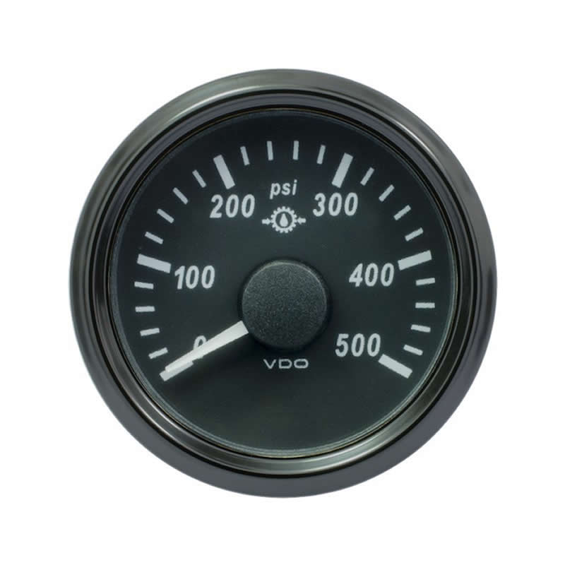 VDO SingleViu 1167 Gear Oil Pressure 500PSI Black 52mm